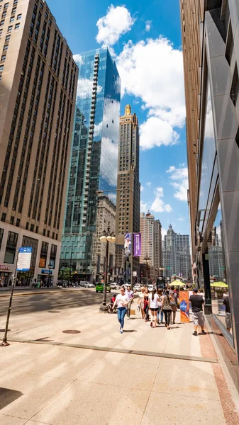 Walking Michigan Avenue Chicago Upptagen Plats Chicago Illinois Juni 2019 — Stockfoto