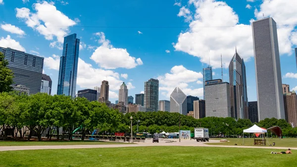 Vue Sur Les Bâtiments Emblématiques Skyline Chicago Chicago Illinois Juin — Photo