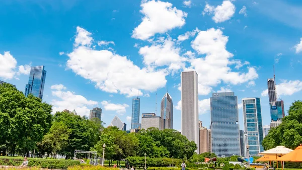 Les Immeubles Grande Hauteur Chicago Par Une Journée Ensoleillée Chicago — Photo