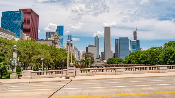Utsikt Över Chicago Downtown Från Grant Park Chicago Illinois Juni — Stockfoto