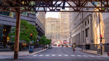 Chicago'da tipik sokak manzarası - Chicago, Illinois - 12 Haziran 2019