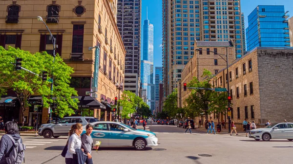 Chicago Avenue Vista Rua Chicago Illinois Junho 2019 — Fotografia de Stock