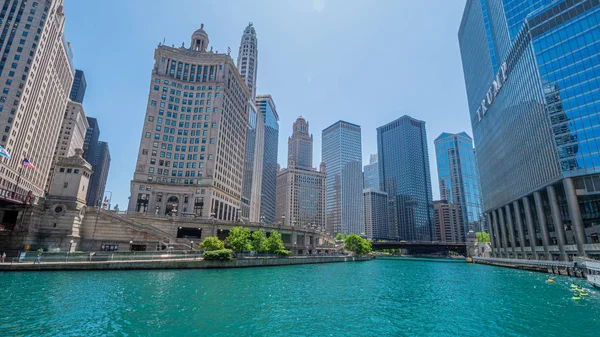 Río Chicago Día Soleado Chicago Illinois Junio 2019 — Foto de Stock