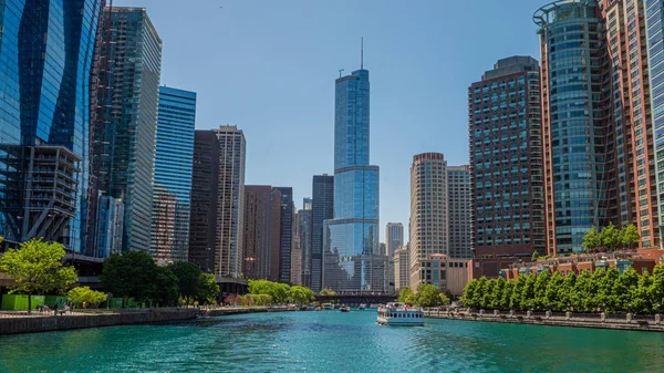 Chicago River Sunny Day Chicago Illinois June 2019 — Stock Photo, Image