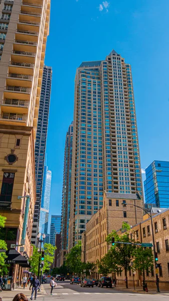 Σύγχρονα Κτίρια Υψηλής Ανόδου Στο Σικάγο Σικάγο Ιλινόις Ιουνίου 2019 — Φωτογραφία Αρχείου