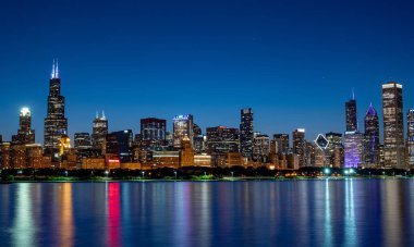 Akşam Amazing Chicago silueti - Chicago, Illinois - 12 Haziran 2019