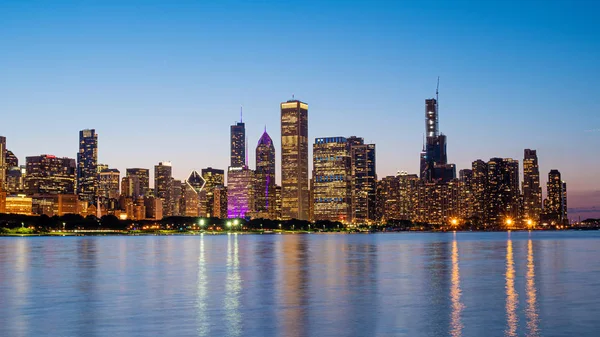 Chicago Vista Incrível Sobre Horizonte Noite Chicago Illinois Junho 2019 — Fotografia de Stock