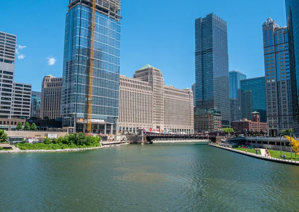 Chicago River Een Zonnige Dag Chicago Illinois Juni 2019 — Stockfoto