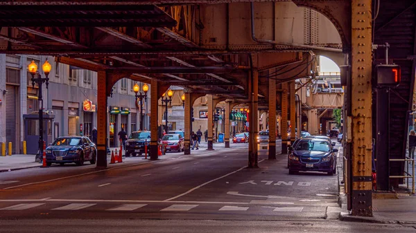 Стальная Конструкция Наземных Путей Метро Чикаго Chicago Illinois Июня 2019 — стоковое фото