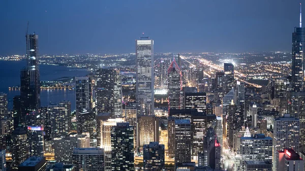 Чикаго Ночью Вид Сверху Chicago Illinois Июня 2019 — стоковое фото