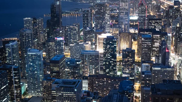Stad Chicago Night Uitzicht Van Bovenaf Chicago Illinois Juni 2019 — Stockfoto