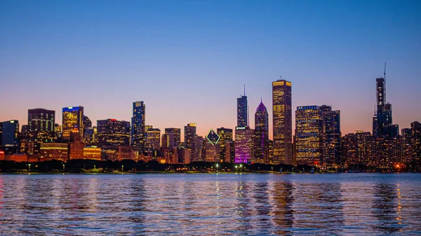 Chicago Vista Incrível Sobre Horizonte Noite Chicago Illinois Junho 2019 — Fotografia de Stock