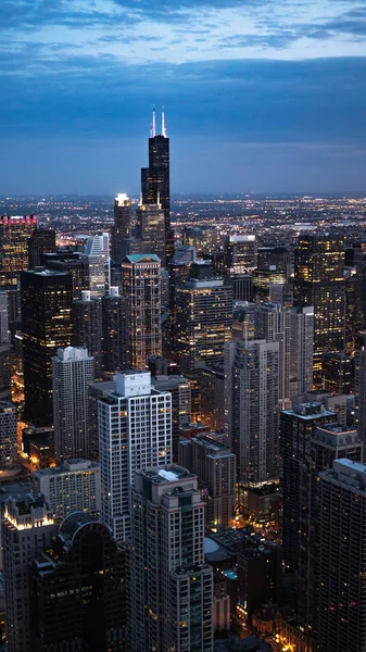Chicago Felülről Elképesztő Légi Nézet Este Chicago Illinois Június 2019 — Stock Fotó