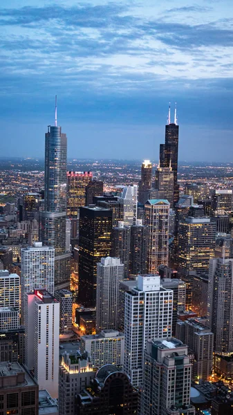 Chicago Večerním Vzdušném Pohledu Chicago Illinois Června 2019 — Stock fotografie