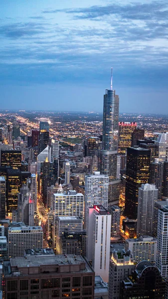 Chicago Por Noche Vista Aérea Chicago Illinois Junio 2019 — Foto de Stock