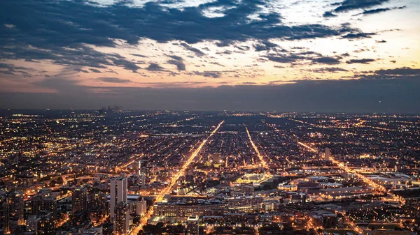 Las Luces Ciudad Chicago Desde Arriba Fotografía Viaje — Foto de Stock