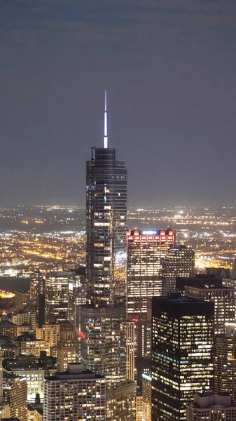 Chicago Városi Fények Éjjel Antenna View Chicago Illinois Június 2019 — Stock Fotó