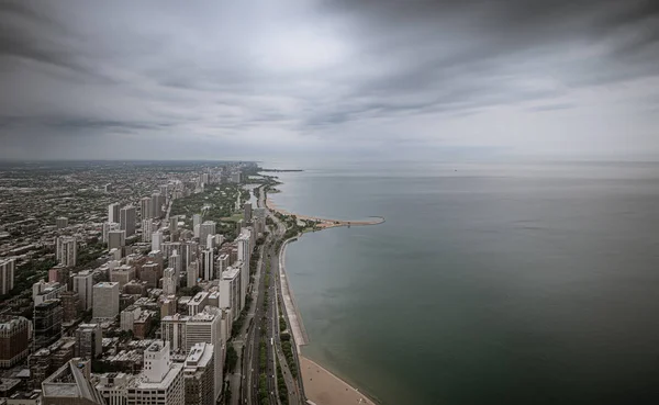 芝加哥湖畔 - 鸟瞰图 — 图库照片