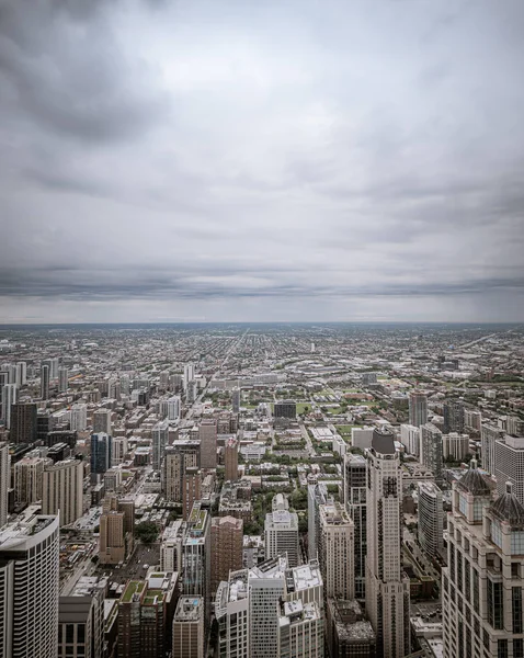 Chicago feletti kilátás egy felhős napra — Stock Fotó