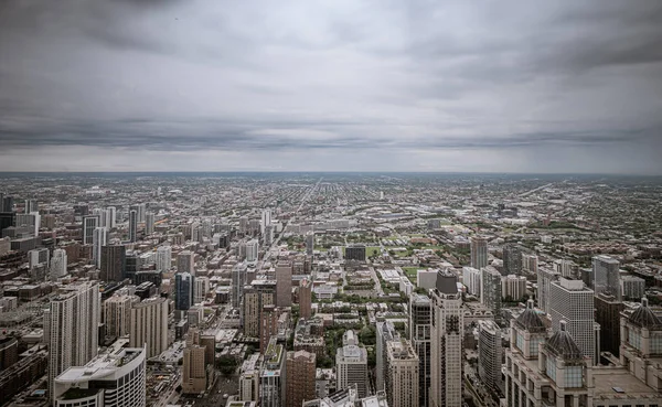 Széles látószögű nézet felett Chicago-elképesztő légi nézet — Stock Fotó