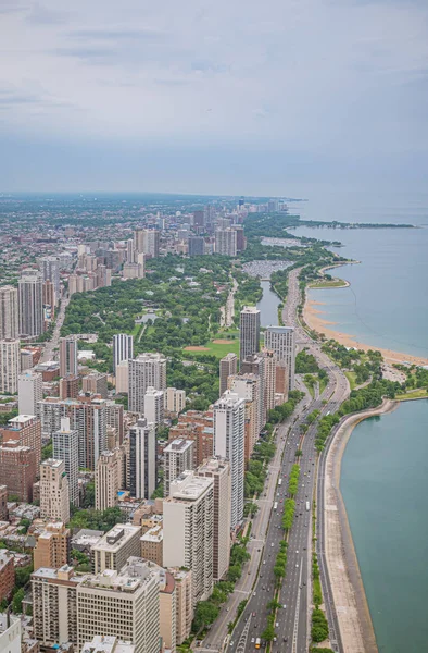 Lakeshore Drive e praias em Chicago — Fotografia de Stock