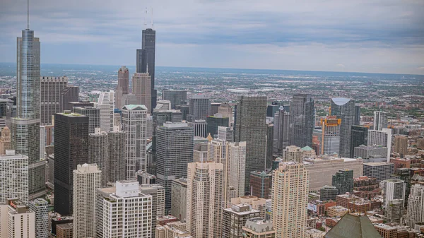 Os arranha-céus de Chicago - vista aérea — Fotografia de Stock