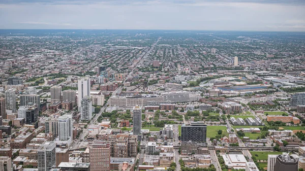Széles látószögű nézet felett Chicago-elképesztő légi nézet — Stock Fotó