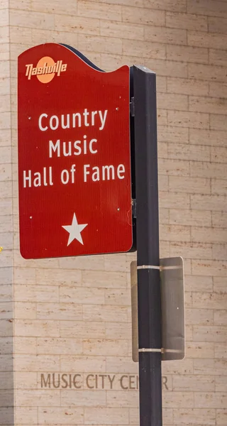 Country Music Hall Fame Sign Nashville Tennessee June 2019 — Stock Photo, Image