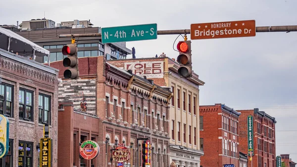 Hermosos Edificios Ladrillo Nashville Broadway Nashville Tennessee Junio 2019 — Foto de Stock