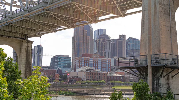 Blick Über Nashville Downtown Vom Cumberland River Nashville Tennessee Juni — Stockfoto