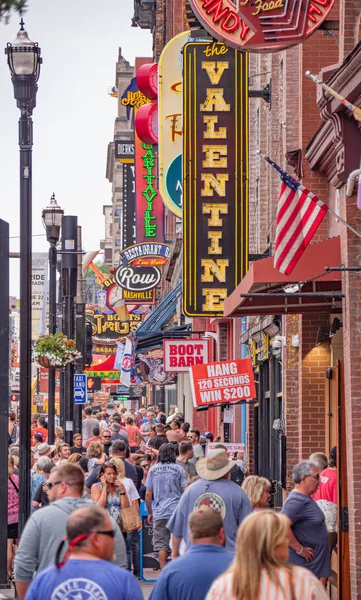 Nashville Broadway Een Populaire Drukke Plaats Stad Nashville Tennessee Juni — Stockfoto