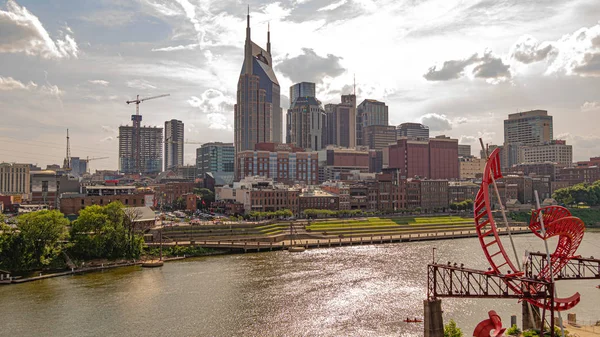 Skyline Von Nashville Einem Sonnigen Tag Nashville Tennessee Juni 2019 — Stockfoto