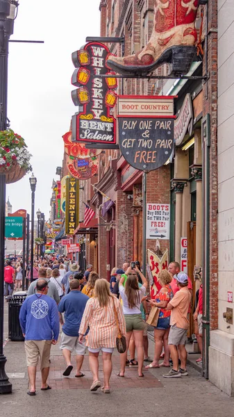 Nashville Broadway Een Populaire Drukke Plaats Stad Nashville Tennessee Juni — Stockfoto