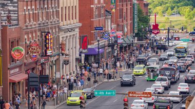 Nashville - Nashville, Tennessee canlı müzik barları ve Rooftop Barlar üzerinden görünümü - 15 Haziran 2019