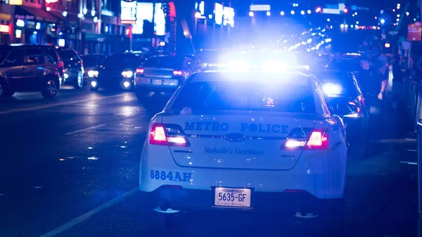 Auto Della Polizia Servizio Nashville Fotografia Strada — Foto Stock