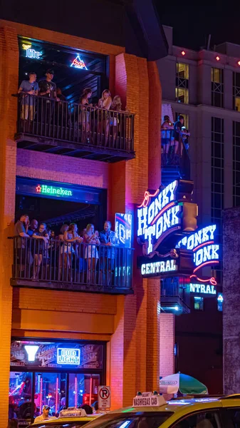 Colorful Nashville Broadway Notte Nashville Tennessee Giugno 2019 — Foto Stock
