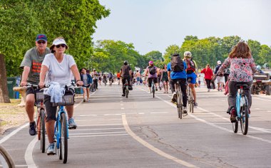 Chicago plajı sıcak bir yaz günü - Chicago, ABD - 11 Haziran 2019