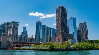 Chicago 'nun Michigan Gölü' nden görünüşü - Chicago, ABD - 11 Haziran 2019