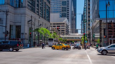 Tipik Chicago sokak manzarası - Chicago, ABD - 11 Haziran 2019