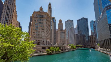 Chicago Nehri güneşli bir günde - Chicago, ABD - 11 Haziran 2019
