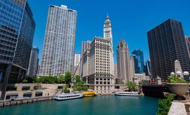 Chicago river'da tipik manzara - Chicago, Abd - 11 Haziran 2019