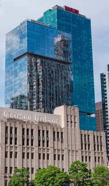 Chicago Tribune building at downtown - CHICAGO, USA - 11. června 2019 — Stock fotografie