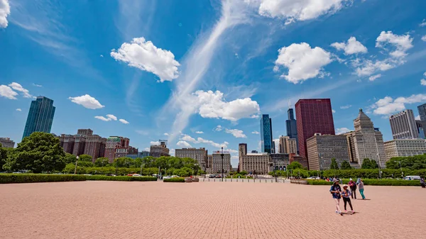 Vackert torg vid Grant Park Chicago-Chicago, USA-11 juni 2019 — Stockfoto