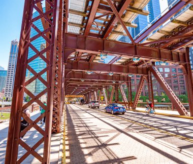 Chicago Nehri üzerindeki köprüler - Chicago, ABD - 11 Haziran 2019
