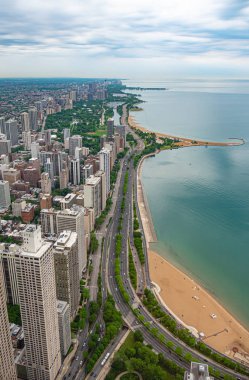 Lakeshore Drive ve Chicago plajları - Chicago, Abd - 11 Haziran 2019