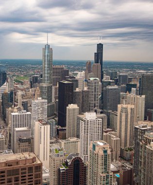 Chicago yukarıdan - inanılmaz hava manzaralı - ŞİKOYA, ABD - 11 Haziran 2019