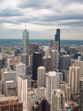 Chicago yukarıdan - inanılmaz hava manzaralı - ŞİKOYA, ABD - 11 Haziran 2019