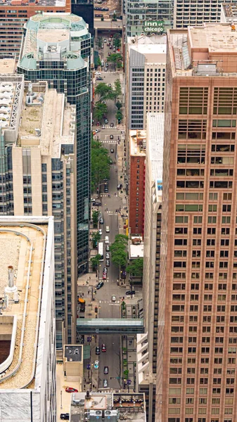 Вид з повітря по вулицях міста Чикаго-Чикаго, США-11 червня 2019 — стокове фото