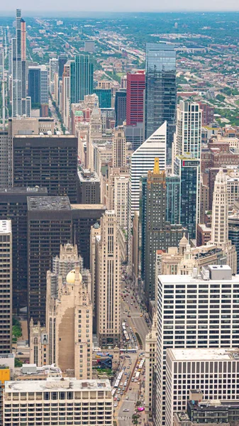 Los rascacielos de Chicago desde arriba - vista aérea de la ciudad - CHICAGO, Estados Unidos - 11 de junio de 2019 — Foto de Stock