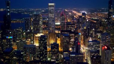 Chicago yukarıdan - akşam inanılmaz hava görünümü